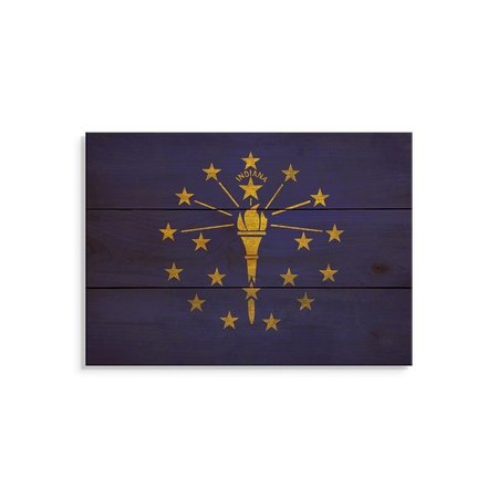 WILE E. WOOD 15 x 11 in. Indiana State Flag Wood Art FLIN-1511